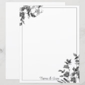 Moderne, minimalistische zwarte witte waterverf ro (Voorkant / Achterkant)