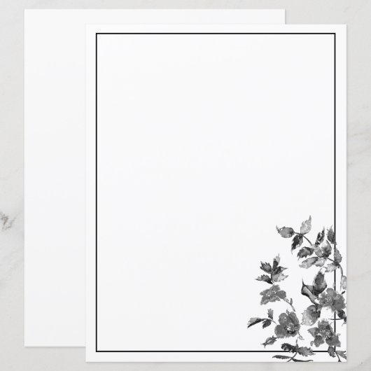 Moderne, minimalistische zwarte witte waterverf ro (Voorkant / Achterkant)