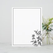 Moderne, minimalistische zwarte witte waterverf ro (Staand voorkant)