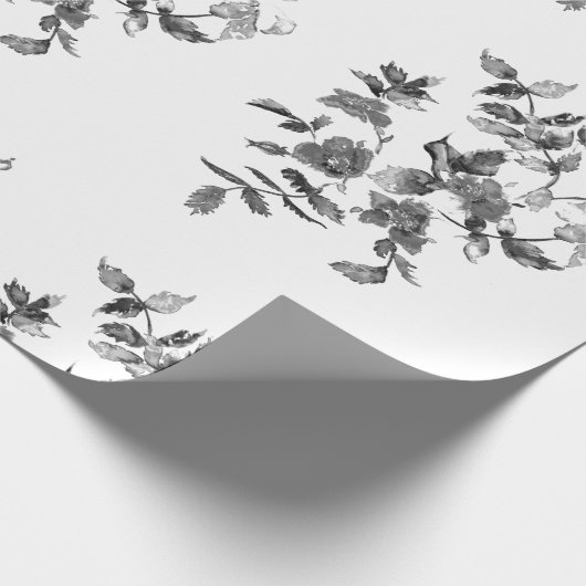 Moderne, minimalistische zwarte witte waterverf ro cadeaupapier (Hoek)