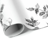 Moderne, minimalistische zwarte witte waterverf ro cadeaupapier (Rol Hoek)