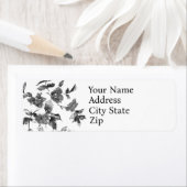 Moderne, minimalistische zwarte witte waterverf ro etiket (Insitu)