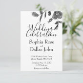 Moderne, minimalistische zwarte witte waterverf ro kaart (Staand voorkant)