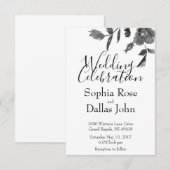 Moderne, minimalistische zwarte witte waterverf ro kaart (Voorkant / Achterkant)