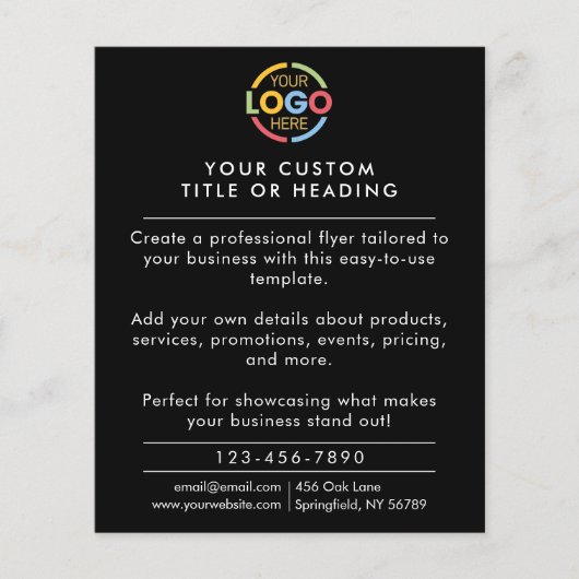 Moderne minimalistische zwarte zakelijke Logo prom Flyer (Voorkant)