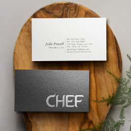 Moderne, minimalistische zwarte zilver met reliëfd visitekaartje