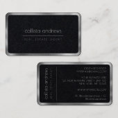 Moderne minimalistische zwarte zilveren rand Profe Visitekaartje (Voorkant / Achterkant)