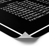 Moderne minimalistische zwarte zitgrafiek 16 tafel poster (Hoek)