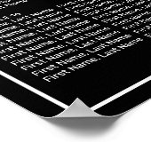 Moderne, minimalistische zwarte-zittingsgrafiek 20 poster (Hoek)