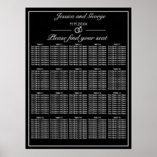 Moderne, minimalistische zwarte-zittingsgrafiek 20 poster