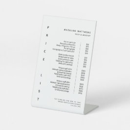 Moderne minimalistische zwarte zwarte lijst met pr reclamebord met voetstuk