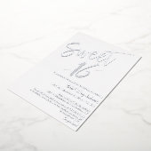 Moderne minimalistische zweet 16de verjaardag van folie uitnodiging (Gedraaid)