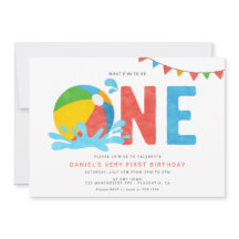 Moderne minimalistische zwembadfeest eerste verjaa