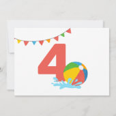 Moderne minimalistische zwembadfeest vierde verjaa kaart (Achterkant)