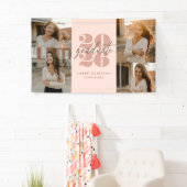 Moderne Minimalistische Zwevende Gradiënt | Roze F Spandoek (Insitu)