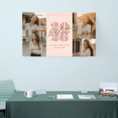 Moderne Minimalistische Zwevende Gradiënt | Roze F Spandoek (Beurs)