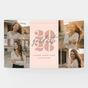 Moderne Minimalistische Zwevende Gradiënt Roze F Spandoek