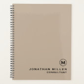 Moderne minimummonogram aanwijsboek planner (Voorkant)