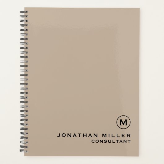 Moderne minimummonogram aanwijsboek planner (Voorkant)