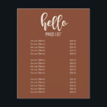 Moderne minimumprijs aardtoonaangevend nagels Salo Flyer<br><div class="desc">Moderne minieme Earth Tones Nails Salon Price List Flyer</div>