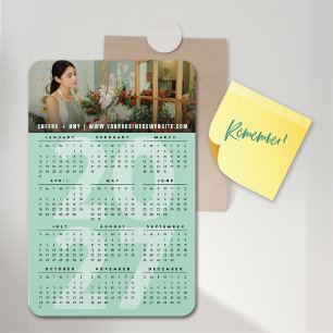 Moderne Mint 2027 Agenda Eenvoudige Vakantiefoto Magneet