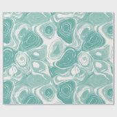 Moderne Mint Aqua Verse Flow Wit Abstract Patroon Cadeaupapier (Vlak)