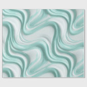 Moderne Mint Aqua Verse Flow Wit Abstract Patroon Cadeaupapier (Vlak)