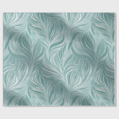 Moderne Mint Aqua Verse Flow Wit Abstract Patroon Cadeaupapier (Vlak)