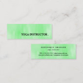Moderne Mint Aquarel Yoga Docent Mini Visitekaartje (Voorkant / Achterkant)