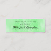 Moderne Mint Aquarel Yoga Docent Mini Visitekaartje (Achterkant)