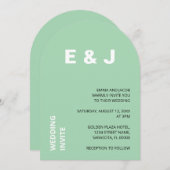Moderne Mint bruiloft uitnodiging (Voorkant / Achterkant)