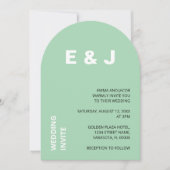 Moderne Mint bruiloft uitnodiging (Voorkant)