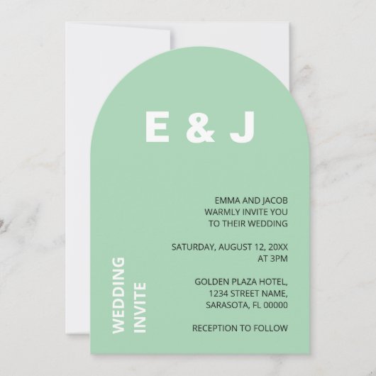 Moderne Mint bruiloft uitnodiging (Voorkant)