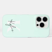 Moderne Mint Cream Gepersonaliseerde Monogram Naam Case-Mate iPhone Case (Achterkant (horizontaal))