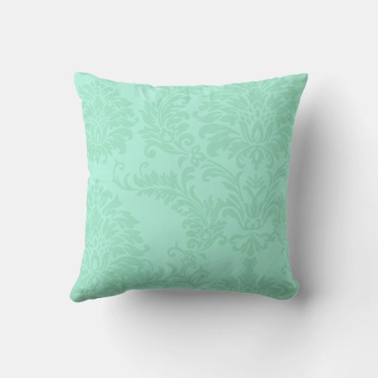 Moderne Mint Damask bruiloft Kussen (Achterkant)