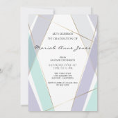 Moderne Mint en Violet Geometric Afstuderen Foto i Kaart (Achterkant)