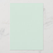 Moderne Mint en Zwarte Script Bruiloft Menu (Achterkant)