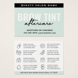 Moderne Mint Eyebrow Tint Aftercare Kaart