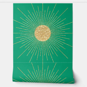 Moderne Mint Gold Sunshine Behang