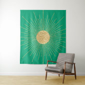 Moderne Mint Gold Sunshine Wandkleed (In situ)