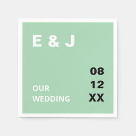 Moderne Mint Green bruiloft servetten