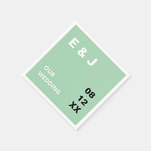 Moderne Mint Green bruiloft servetten (Hoek)