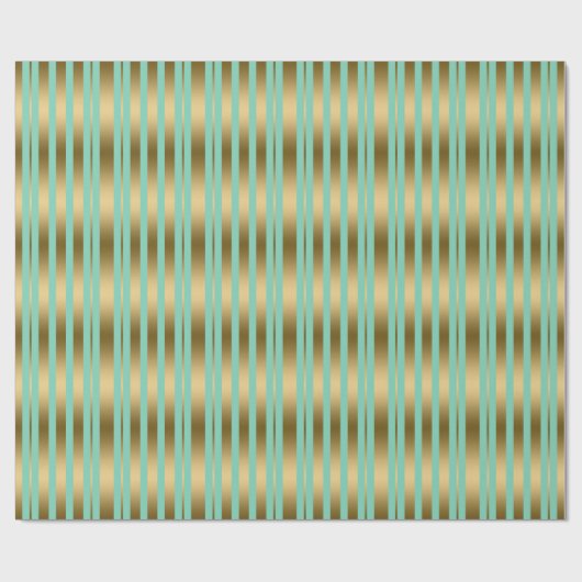 Moderne Mint-Green en Gold Stripes Pattern Cadeaupapier (Vlak)
