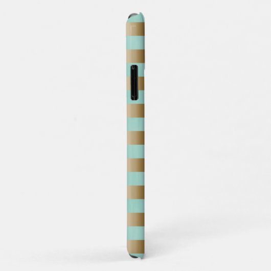 Moderne Mint Green & Gold Stripes Case-Mate iPhone Case (Achterkant/rechts)