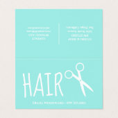 Moderne Mint Green Kappers Loyaliteit Visitekaartje (Buitenkant ongevouwen)