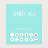 Moderne Mint Green Kappers Loyaliteit Visitekaartje (Binnenkant ongevouwen)