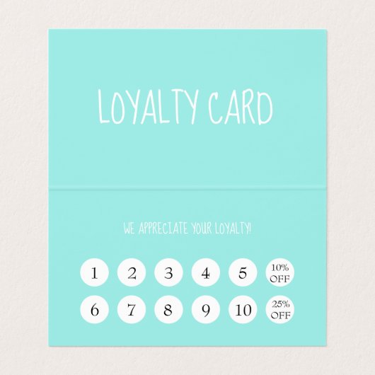 Moderne Mint Green Kappers Loyaliteit Visitekaartje (Binnenkant ongevouwen)