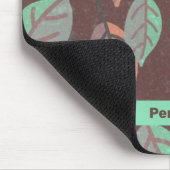 Moderne Mint Green Sinaasappel en Paarse Leaves Mo Muismat (Hoek)