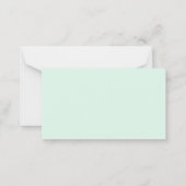 Moderne Mint Green Sjabloon Handgeschreven Script- (Achterkant)