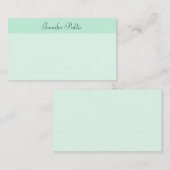 Moderne Mint Green Sjabloon Handgeschreven Script- (Voorkant / Achterkant)
